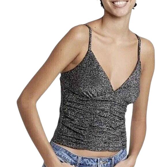 Y2K Coquette Ruched Tank Top XS Crop Corset Cami Goth Glittery Fairy Whimsigoth - Picture 16 of 16